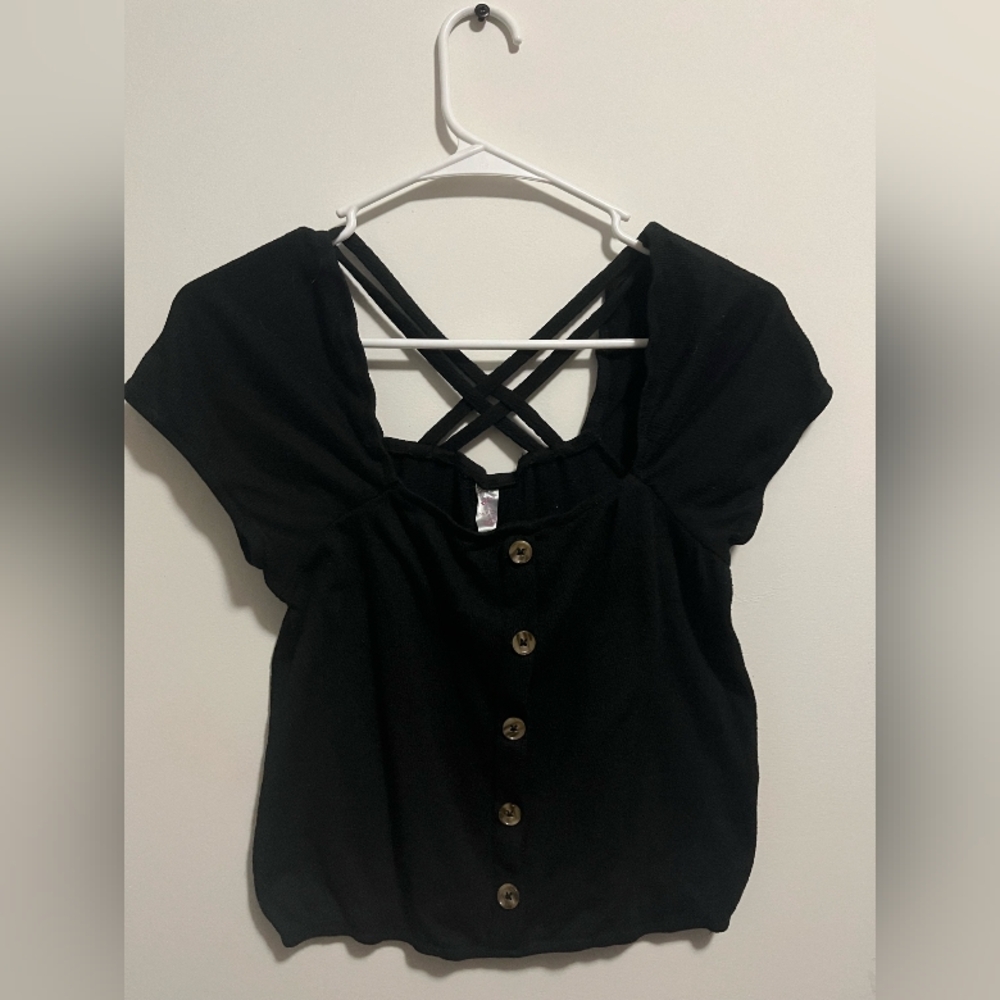 👑No bono criss cross crop top